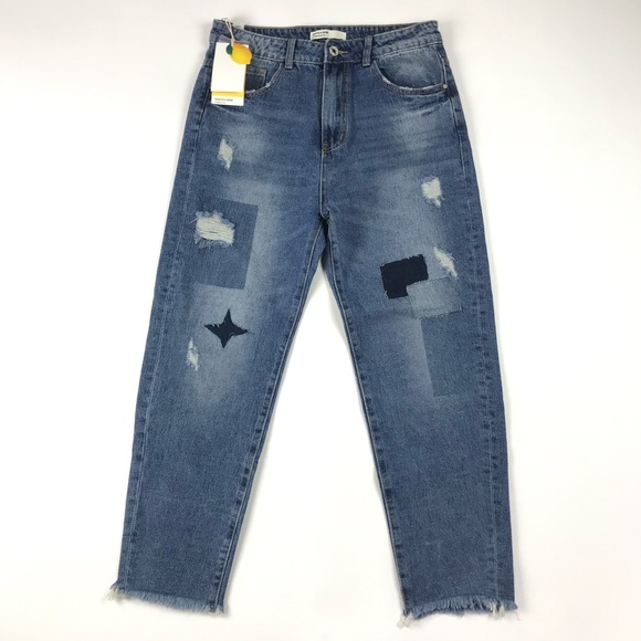 Ghiaccio & Limone Denim - Ghiaccio & Limone Hot Denim Cropped Boyfriend Jean